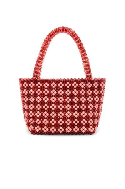 Shop Loeffler Randall Beaded Tote In Red. In Coquille & Amber