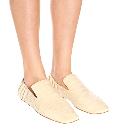 Shop Nanushka Noa Faux Leather Loafers In White