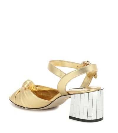 Shop Dolce & Gabbana Kiera Nappa Leather Sandals In Gold