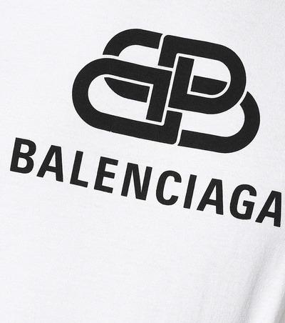 Shop Balenciaga Bb Cotton-jersey T-shirt In White