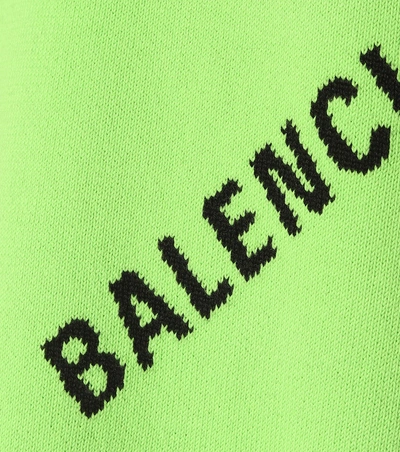 Shop Balenciaga Allover Logo Wool-blend Sweater In Green