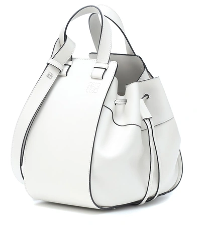 Shop Loewe Hammock Medium Leather Shoulder Bag In White