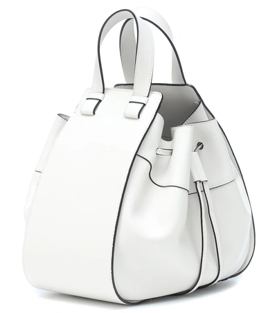 Shop Loewe Hammock Medium Leather Shoulder Bag In White