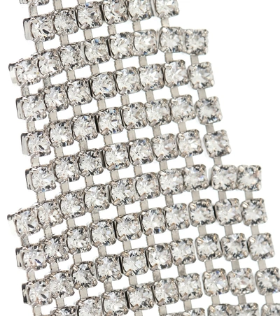 Shop Saint Laurent Crystal-embellished Earrings In Silver