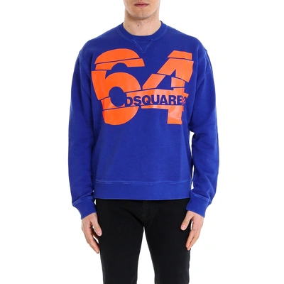 Shop Dsquared2 Logo 64 Sweatshirt In Blue