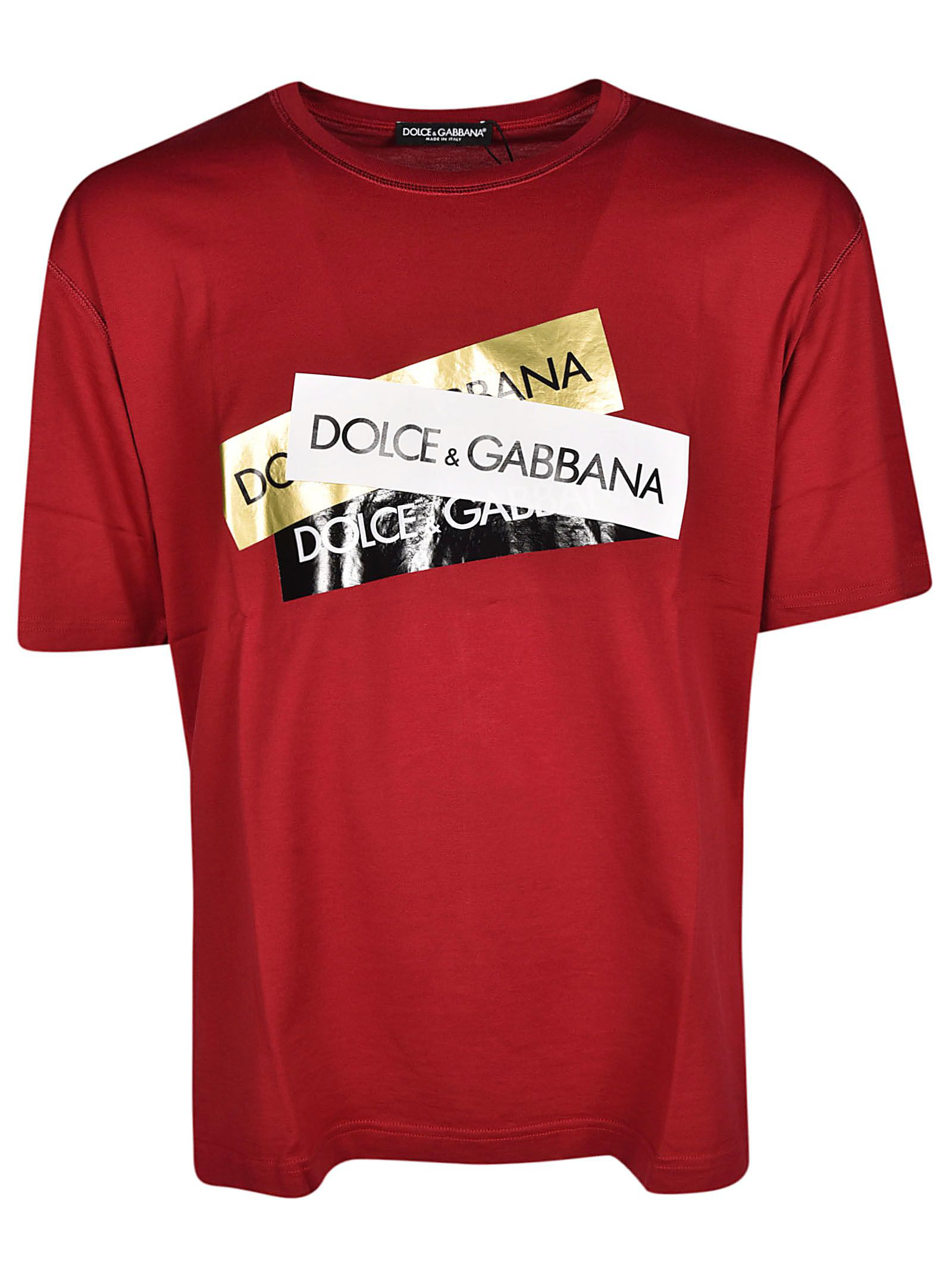 Dolce & Gabbana Logo Print T-shirt In Rosso | ModeSens