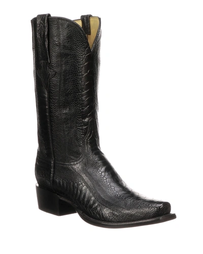 Shop Lucchese Men's Anderson Ostrich Cowboy Boots (made To Order) In Black