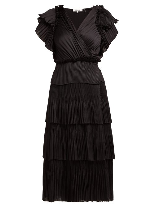 sasha pleated ruffle wrap dress