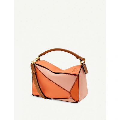 Shop Loewe Puzzle Small Leather Shoulder Bag In Blossom/bright Peach