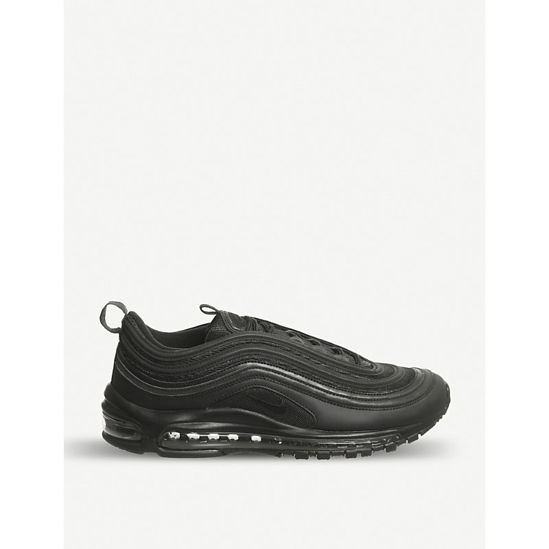 nike white and black leather air max 97 trainers