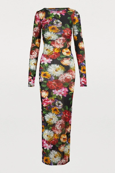 Shop Dolce & Gabbana Peony Print Maxi Dress