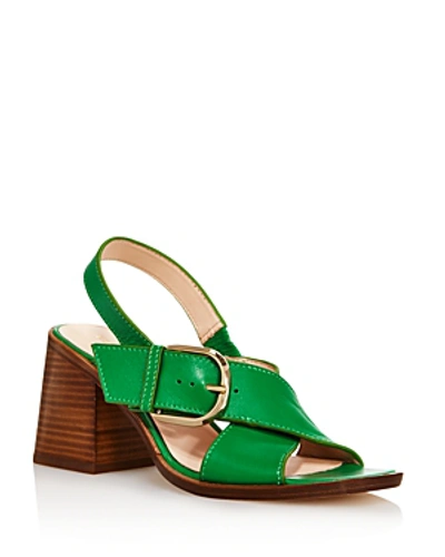Shop Kate Spade New York Women's Raleigh Chunky-heeled Slingback Sandals In Green Bean