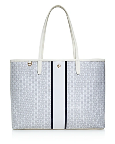 Shop Tory Burch Gemini Link Tote In New Ivory Gemini Link Stripe/gold