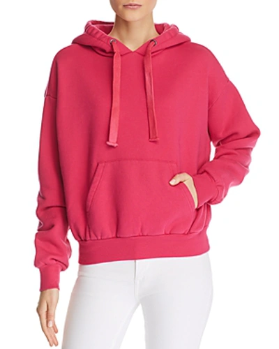 Shop Pam & Gela Pleat-back Hooded Sweatshirt In Beetroot Purple