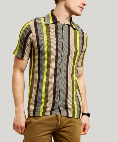 Shop Cmmn Swdn Wes Knitted Stripe Shirt In Multi Stripe
