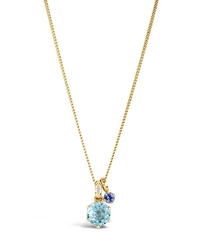 Shop Dinny Hall Gold Gem Drop Tanzanite Sky Blue Topaz Pendant Necklace In Silver