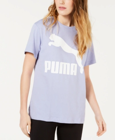Shop Puma Classics Cotton Logo T-shirt In Sweet Lavendar