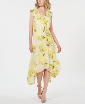 calvin klein high low floral dress