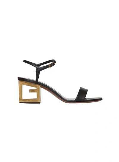 Shop Givenchy Triangle Sandal In Smooth Leather In Black In Nero