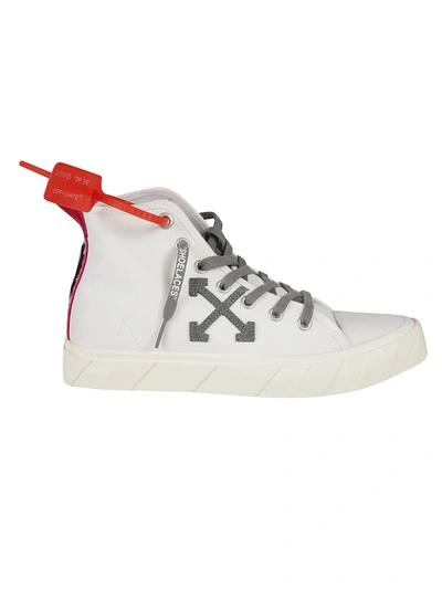 Shop Off-white Off White High-cut Logo Sneakers In White Light Grey