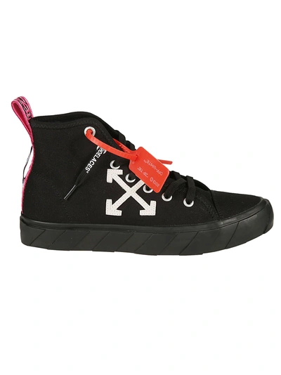 Shop Off-white Off White High-cut Logo Sneakers In Black White