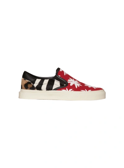 Shop Amiri Sneakers Without Laces With Print In Multicolor In Rosso