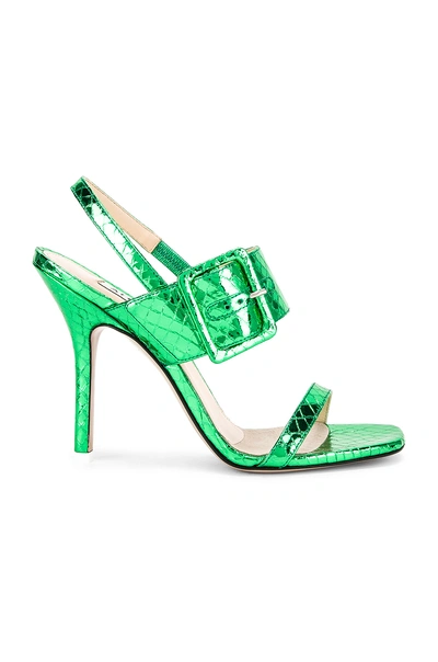 Shop Attico Mariah Python Napa Heel In Green In Emerald