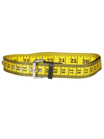 Shop Moschino Buckle Meter Belt In Yellow/black