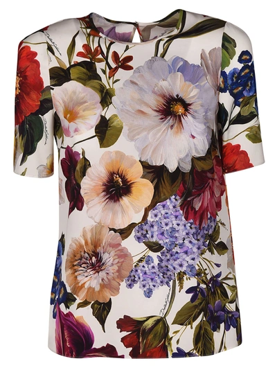 Shop Dolce & Gabbana Floral Blouse In Basic