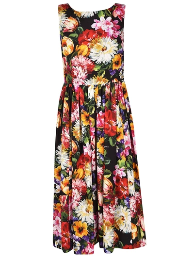 Shop Dolce & Gabbana Floral Printed Dress In Basic