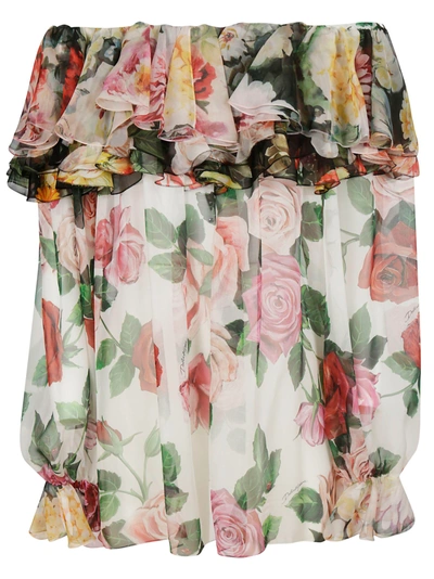 Shop Dolce & Gabbana Floral Print Blouse In Multicolor