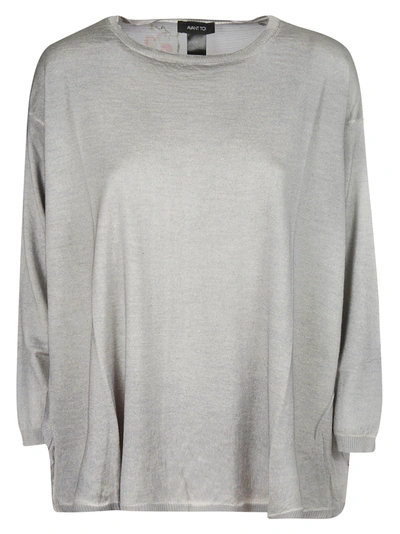 Shop Avant Toi Oversized Floral Print Sweater In Grey