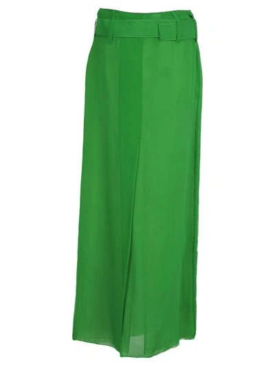 Shop Prada Long Skirt In Green