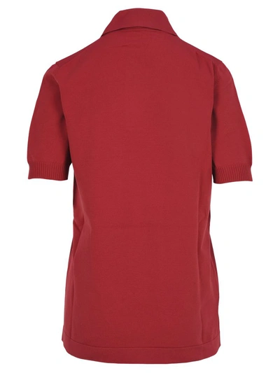 Shop Miu Miu Nylon Polo Shirt In Amaranth