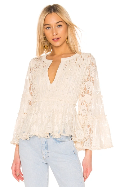 Shop Alexis Tanisa Top In Beaded Ivory Lace