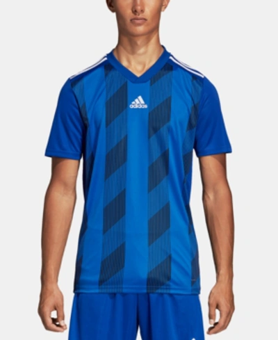 Shop Adidas Originals Adidas Men's Striped Soccer Jersey In Bold Blue/black
