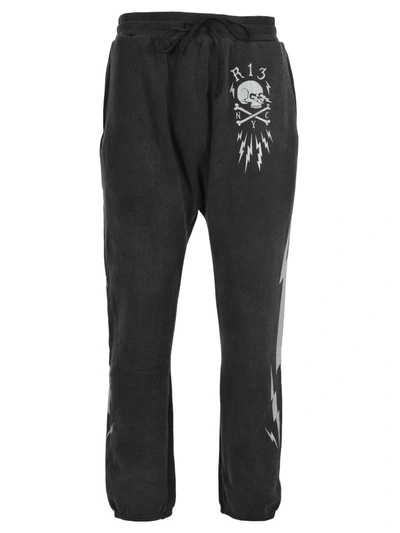 Shop R13 Skull Print Sweatpants In Black Washed