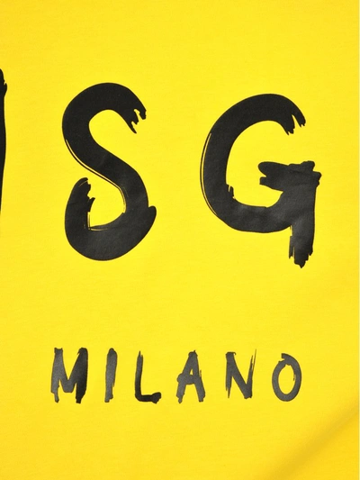 Shop Msgm Tshirt Logo Macro In Yellow