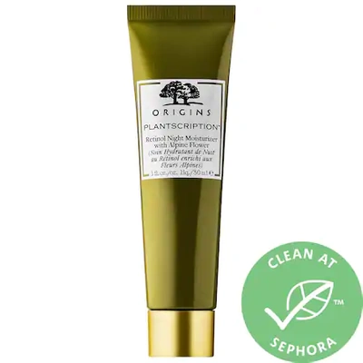 Shop Origins Plantscription Retinol Night Moisturizer With Alpine Flower 1 oz/ 30 ml