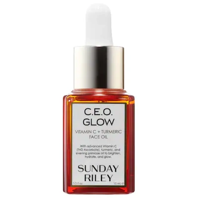 Shop Sunday Riley C. E.o Glow Vitamin C + Turmeric Face Oil 0.5 oz/ 15 ml