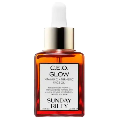 Shop Sunday Riley C. E.o Glow Vitamin C + Turmeric Face Oil 1.18 oz/ 35 ml