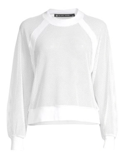 Shop Blanc Noir Women's Irie Mesh Sweatshirt In White