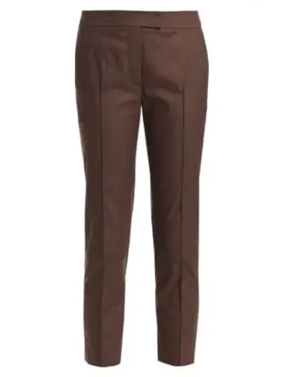 Shop Akris Punto Frankie Stretch-cotton Pants In Brown