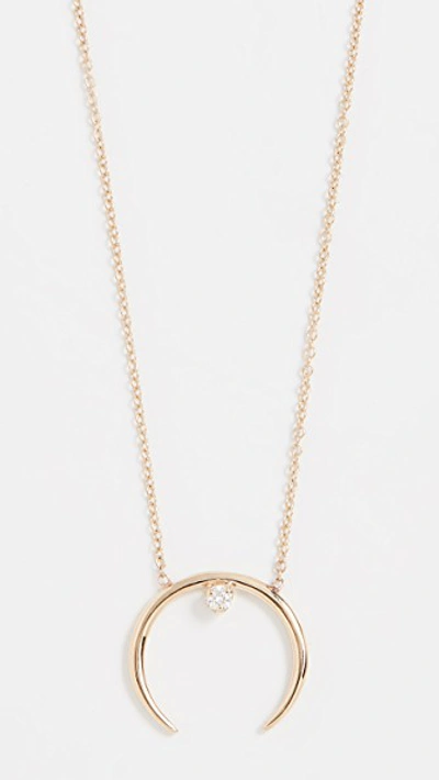 Shop Zoë Chicco 14k Gold Horn Necklace In Yellow Gold
