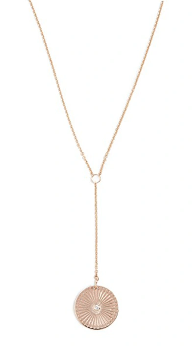Shop Zoë Chicco 14k Medium Lariat Necklace In Yellow Gold