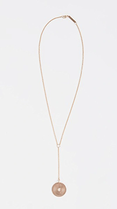 Shop Zoë Chicco 14k Medium Lariat Necklace In Yellow Gold