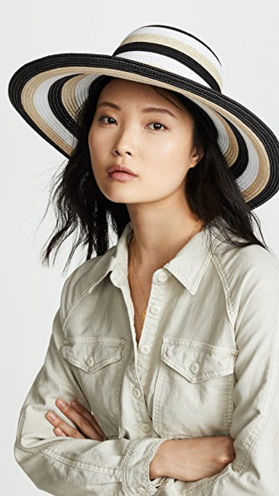 Shop Kate Spade Stripe Sunhat In Black