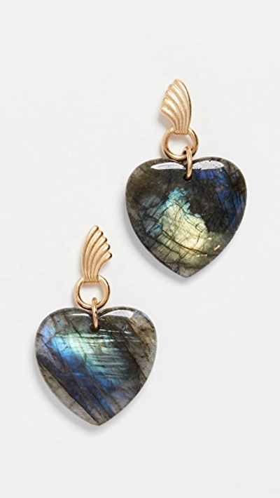 Shop Brinker & Eliza You Are The Best Thing Earrings In Blue/grey