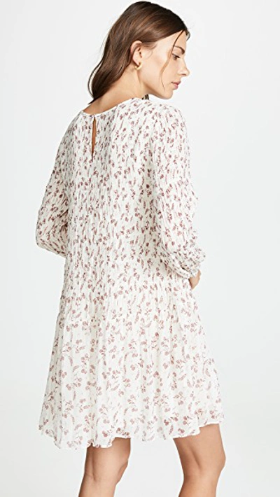 Shop Frame Smocked Floral Dress In Off White Multi