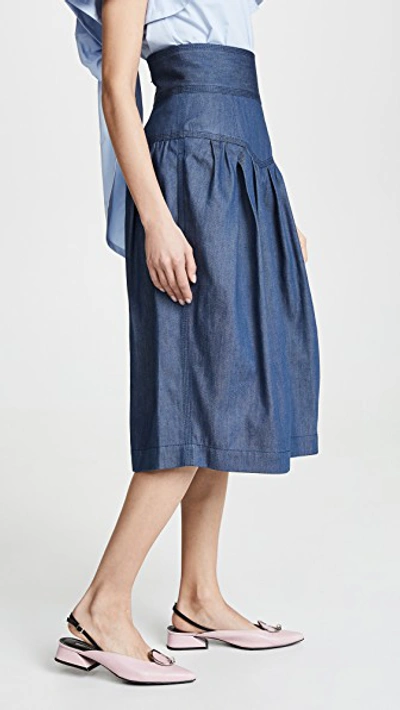 Shop Marc Jacobs High Waist Culotte Shorts In Blue